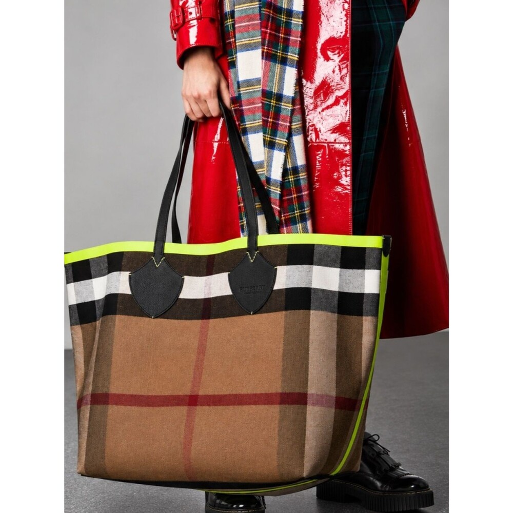 RARE Burberry Giant Neon Reversible Tote